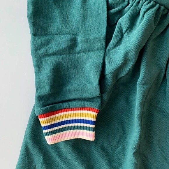 Hanna Andersson Rainbow Trim Juniper Sweatshirt French Terry Dress 10 Years 140 - Picture 3 of 7